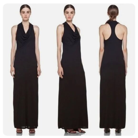 Helmut Lang Kinetic Sleeveless Racerback Cowl Neck‎ Maxi Dress - Picture 1 of 7
